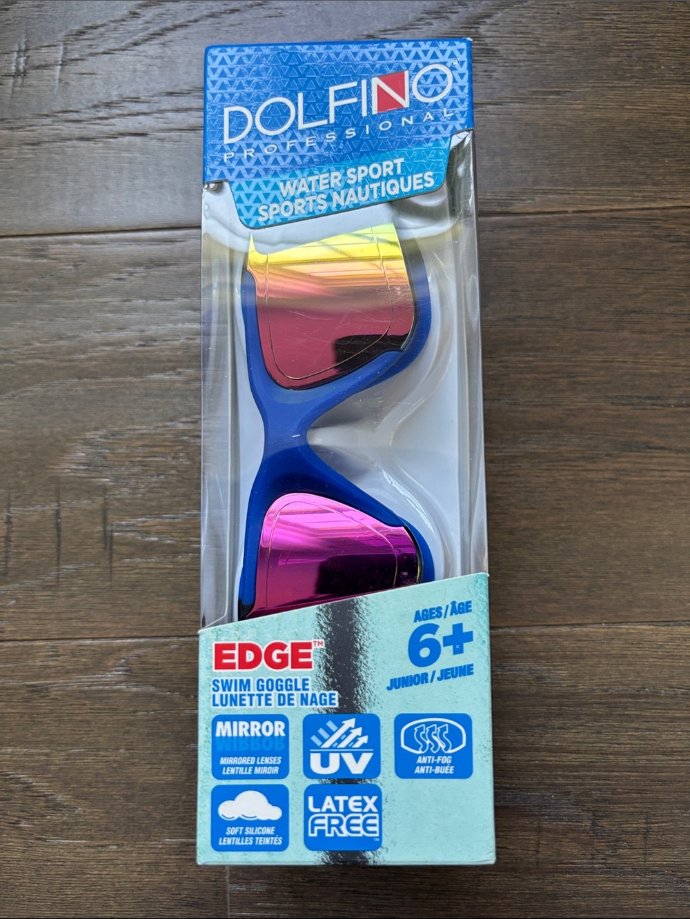Dolfino Edge Professional Mirror,UV protection,Anti-Fog,Latex free,soft silicone
